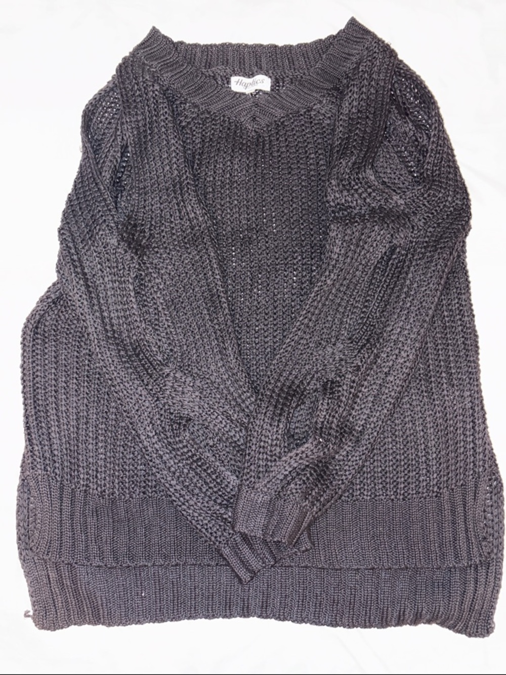 HAPTICS Women's Charcoal Crewneck Knit Sweater